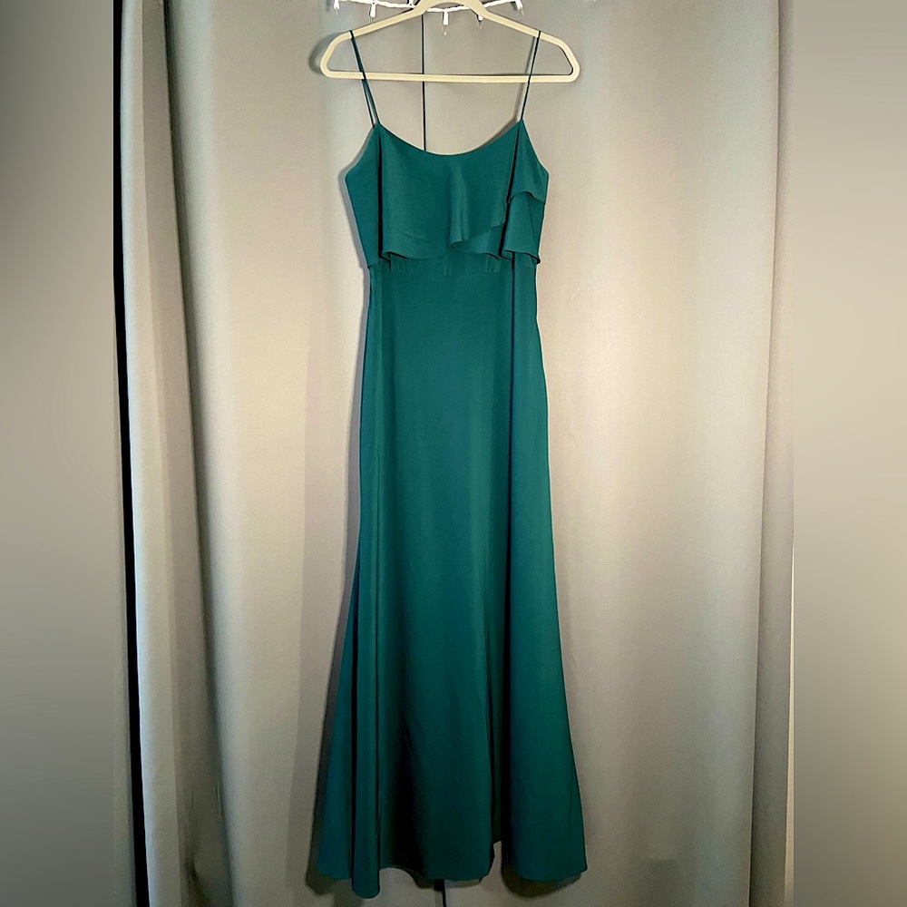Jenny Yoo Collection. Size 10, emerald green bridesmaid dress.